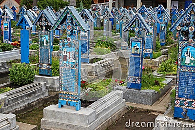 The Merry Cemetery in Sapanta, Romania Editorial Stock Photo